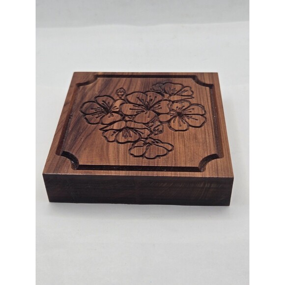 Two Crazy Dogs Cedar 4" x 4" Magnolia Carved Block Set of 3 - Picture 3 of 16